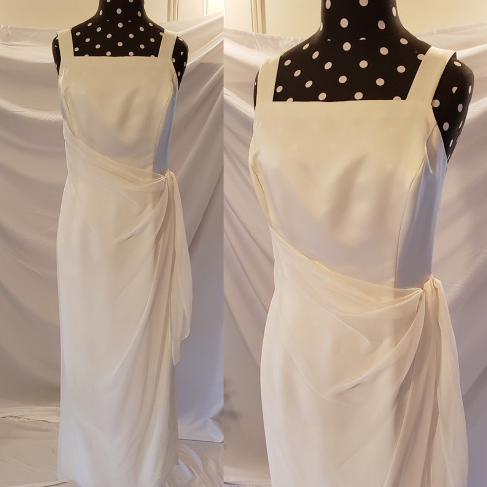 Off-white sheath dress prom bridal bridesmaid 6P